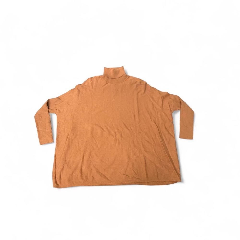 Women's Joseph A. tan camel turtleneck poncho style oversized sweater‎ size M